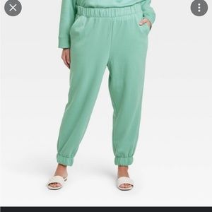 A New Day Mint Green Sweatpants (matching quarter zip sweatshirt also listed)